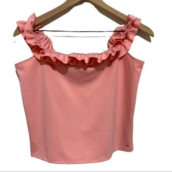 Guess Pink Off the Shoulders Top Size L - Picture 3 of 8